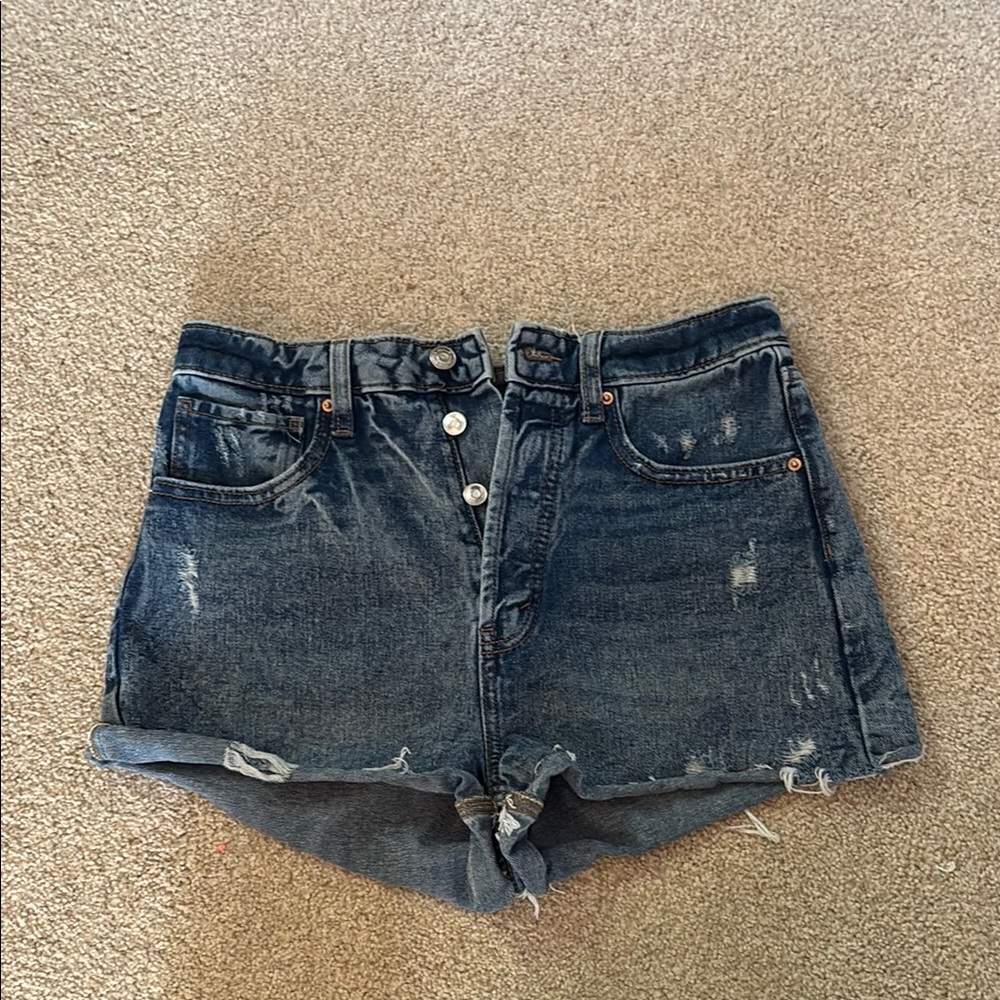 Wild Fable Blue Jean Shorts High-Waisted Distressed